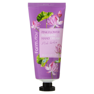 Крем увлажняющий для рук с экстрактом цветов лотоса PINK FLOWER BLOOMING HAND CREAM PINK LOTES 100ml