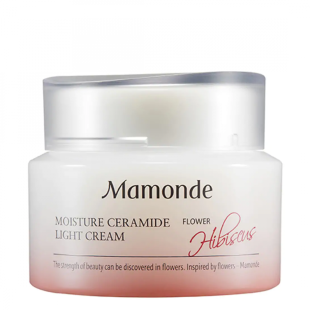 Легкий зволожуючий крем для обличчя з керамідами Ceramide Mamonde Light Cream # Hibiscus 15ml