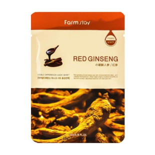 Маска тканевая увлажняющая с экстрактом женьшеня FarmStay Visible Difference Mask Sheet Red Ginseng 23ml