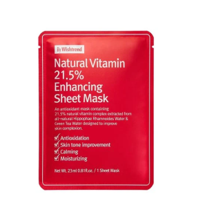 Тканинна маска з вітаміном C By Wishtrend Natural Vitamin 21.5% Enhancing Sheet Mask 23 ml