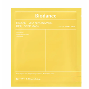 Маска тканинна з ніацинамідом Biodance Radiant Vita Niacinamide Real Deep Mask 1sheet 34 g