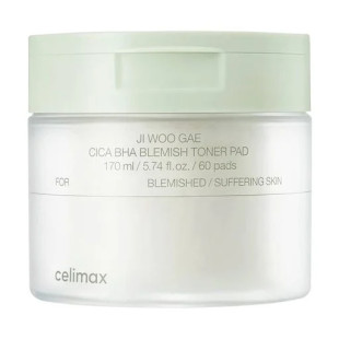 Успокаивающие тонер-пады для лица Celimax Cica BHA Blemish Toner Pad 170ml / 60pads