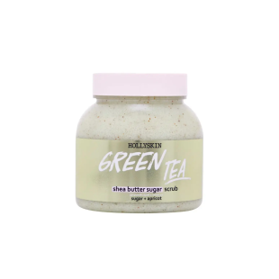 Цукровий скраб з олією ши і перлітом Hollyskin Green Tea 300 ml/ 350 g
