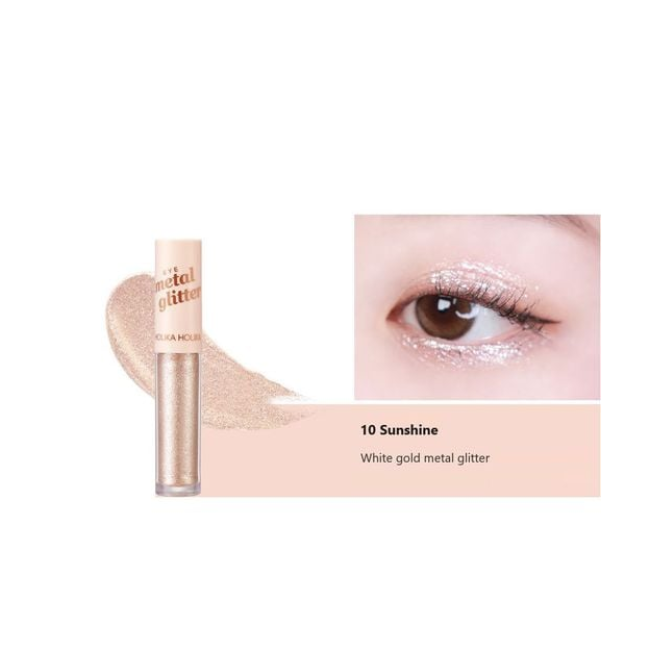 Мерцающие жидкие тени HOLIKA HOLIKA EYE METAL GLITTER AD 10 SUNSHINE 3.5 g, фото 4 Мерцающие жидкие тени HOLIKA HOLIKA EYE METAL GLITTER AD 10 SUNSHINE 3.5 g, фото 4