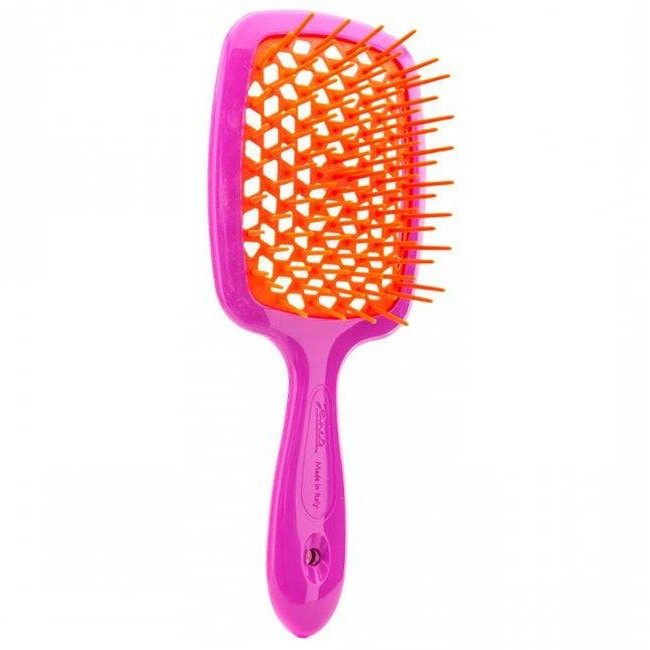Расческа для волос массажная розовая с оранжевым Janeke Superbrush, фото 1 Расческа для волос массажная розовая с оранжевым Janeke Superbrush, фото 1