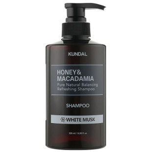 Натуральний шампунь для волосся з ароматом білого мускусу KUNDAL Honey & Macadamia Nature Shampoo - White Musk 500ml