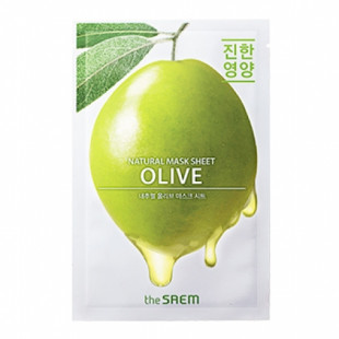 Маска тканевая увлажняющее-питательная с оливой для лица THE SAEM NATURAL OLIVE MASK SHEET 21ml