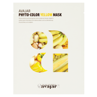 Маска осветляющая тканевая для лица AVAJAR Phyto-Color Yellow Mask 25ml