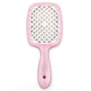 Расческа для волос розовая с белым Janeke Superbrush