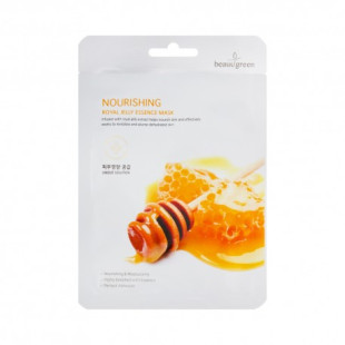 Маска тканевая питательная с маточным молочком для лица BeauuGreen Nourishing Royal Jelly Essence Mask 23ml