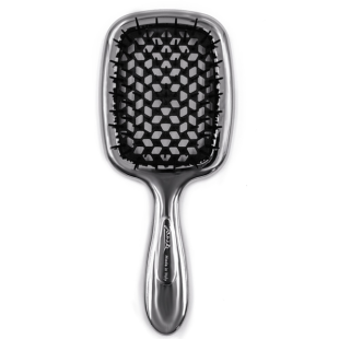 Расческа для волос лимитированная линейка серебристая с чёрным Janeke Superbrush Расческа для волос лимитированная линейка серебристая с чёрным Janeke Superbrush