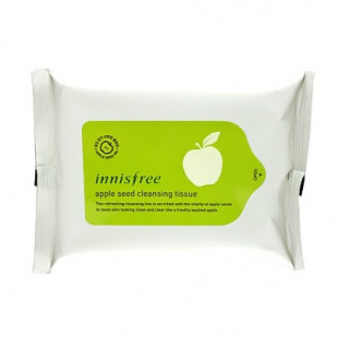 Очищающие салфетки для снятия макияжа с век и губ Innisfree Apple Seed Lip and Eye Remover Tissue 30EA