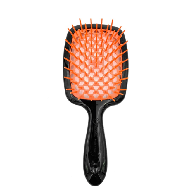 Расческа для волос черная с оранжевым Janeke Superbrush, фото 1