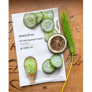 Тканевая Маска С Экстрактом Огурца Innisfree It's Real Squeeze Mask Cucumber 20ml