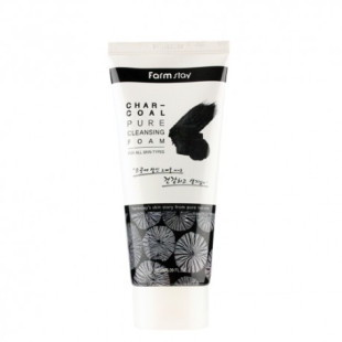 Пінка для вмивання, що очищає з деревним вугіллям Charcoal Pure Cleansing Foam FarmStay 180ml