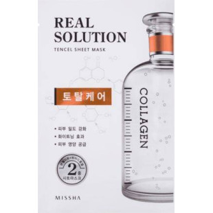 Профессиональная Маска Омолаживающая С Коллагеном Missha Real Solution Tencel Sheet Mask #Collagen