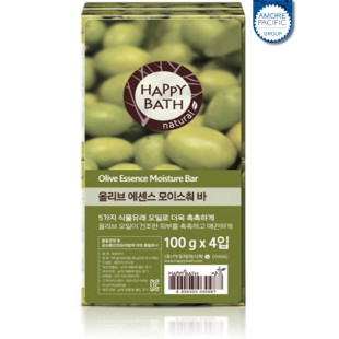 Органическое твердое мыло с оливковым маслом  Happy Bath Essence Moisturizing Bar Olive Soap 4 шт 1шт