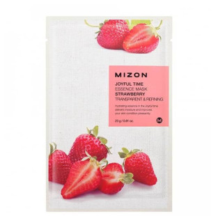 Маска смягчающая с экстрактом клубники Mizon Joyful Time Essence Mask Strawberry Transparent & Refining 23ml