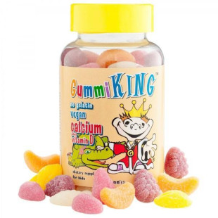 Мультикомплекс Для Дітей Кальцій з Вітаміном D Gummi King Food Supplement Calcium and Vitamin D 60 жувальних цукерок