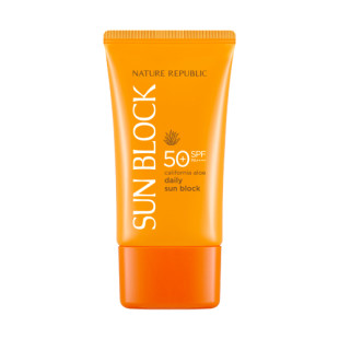 Омолаживающий солнцезащитный крем с экстрактом алоэ Nature Republic Califonia Aloe Daily Sunblock SPF 50 PA++++ 57ml