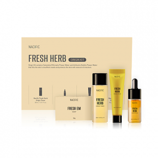 Набір мініатюр для обличчя Nacific Fresh Herb Origin Kit 4 in 1 (Тонер Fresh Herb Origin Toner 30ml + Сироватка Fresh Herb Origin Serum 10ml + Крем Fresh Herb Origin Cream 20ml + Мило Fresh EM Soap 30g), 90ml