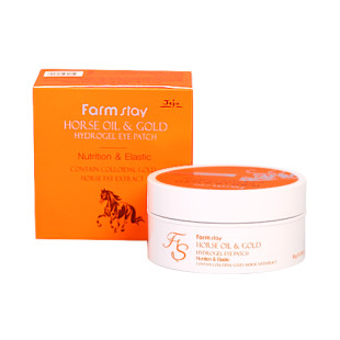 Патчи увлажняющие с лошадиным жиром Farmstay Horse Oil & Gold Hydrogel Eye Patch 60шт