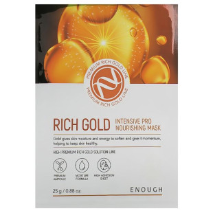 Питательная тканевая маска с золотом Enough Rich Gold Intensive Pro Nourishing Mask 25g