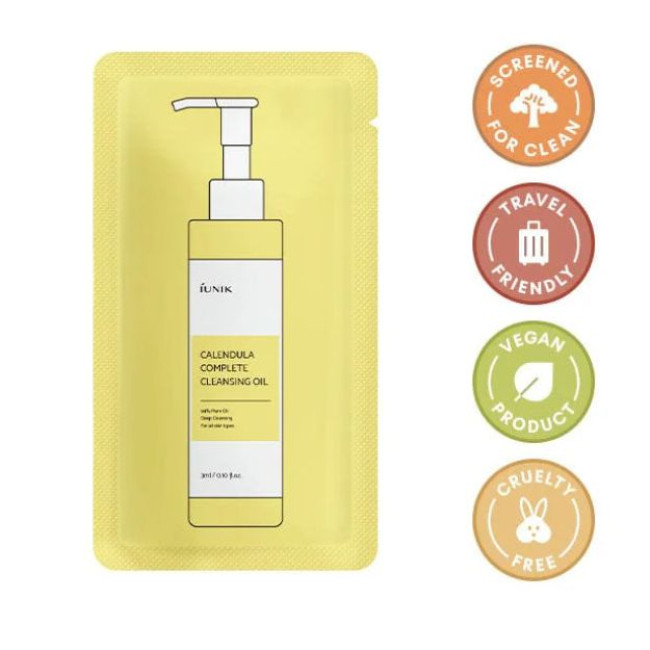 Заспокійлива гідрофільна олія iUNIK Calendula Complete Cleansing Oil Sample 1.5ml, фото 3
