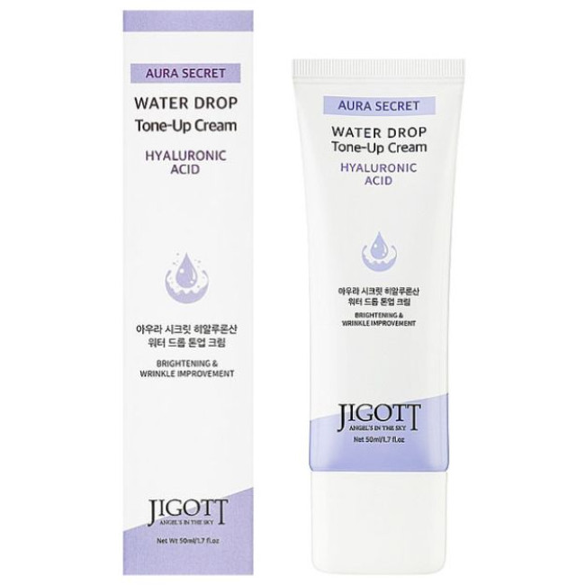 Крем для лица увлажняющий Jigott Aura Secret Hyaluronic Acid Water Drop Tone Up Cream 50ml, фото 3