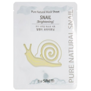 Маска тканинна равликова The Saem Pure Natural Mask Sheet Snail Brightening 1шт