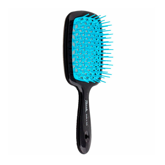 Расческа для волос черная Janeke Superbrush цвет черно-голубой, фото 1