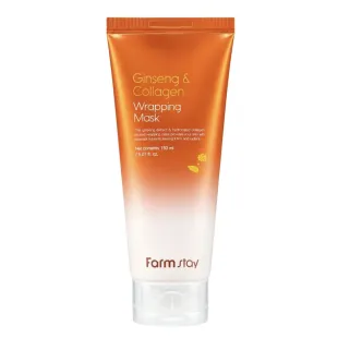 Маска-плівка з женьшенем та колагеном FARMSTAY GINSENG & COLLAGEN WRAPPING MASK 