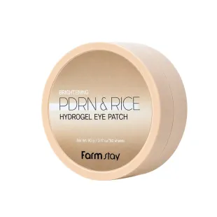 Гидрогелевые патчи для кожи вокруг глаз с PDRN и рисом Farmstay Brightening Pdrn & Rice Hydrogel Eye Patch 90 г, 60 шт