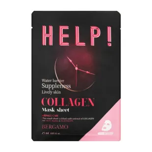 Тканинна маска для обличчя з колагеном BERGAMO HELP MASK PACK COLLAGEN 1EA
