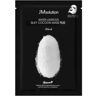 Тканевая маска для лица с черным коконом JMSOLUTION WATER LUMINOUS SILKY COCOON MASK Black