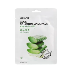Маска для обличчя тканинна Алоє Lebelage Aloe Solution Mask 23g