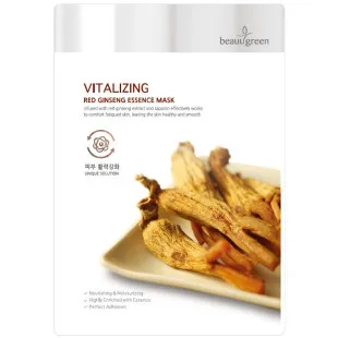 Маска тканинна з екстрактом червоного женьшеню для обличчя BeauuGreen Vitalizing Red Ginseng Essence
