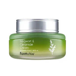 Зволожуючий крем для обличчя з екстрактом полину і керамідами FARMSTAY MUGWORT&CERAMIDE CREAM 55ml