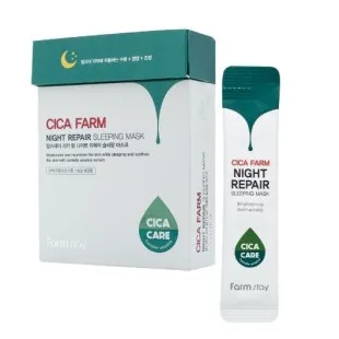 Успокаивающая ночная маска для лица с центеллой Farmstay Cica Farm Night Repair Sleeping Mask 4ml