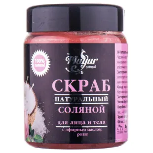 Сольовий скраб для обличчя та тіла Троянда Mayur 250ml