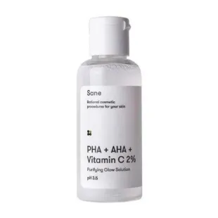 Тонік для обличчя з АНА + РНА + вітамін С Sane Face Toner PHA + AHA + Vitamin C 2% Purifying Glow So