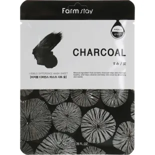 Очищающая маска с древесным углем FARMSTAY VISIBLE DIFFERENCE MASK SHEET CHARCOAL 23ml