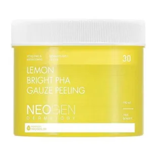 Відлущуючі педи з екстрактом лимона Neogen Dermalogy LEMON BRIGHT PHA GAUZE PEELING 190ml / 30EA
