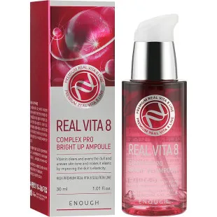 Сыворотка осветляющая с экстрактом облепихи Enough Real Vita 8 Complex Pro Bright Up Ampoule 30ml