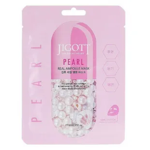 Ампульная маска для лица с жемчугом JIGOTT PEARL REAL AMPOULE MASK 27ml