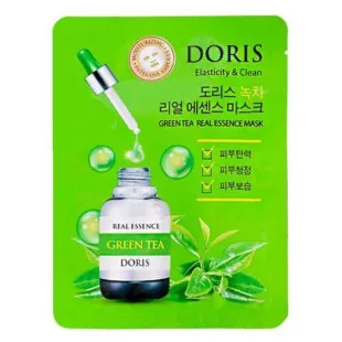 Тканевая маска с зеленым чаем DORIS GREEN TEA REAL ESSENCE MASK 25ml