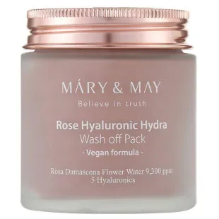 Маска глиняная увлажняющая с розой Mary&May Rose Hyaluronic Hydra Wash off Pack 125g