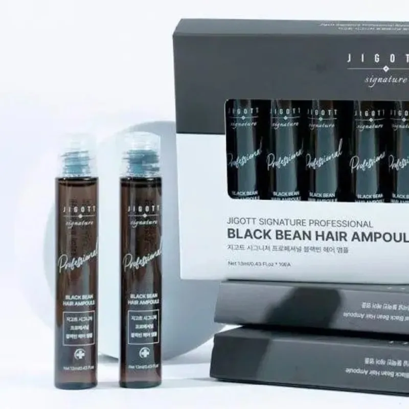 Jigott Signature Professional Black Bean Hair Ampoule 13m 13 мл