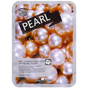 Тканевая маска с экстрактом жемчуга для лица May Island Real Essense Pearl Mask Pack 25ml