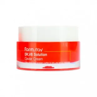 Крем для обличчя «Ікра» від зморшок із освітлювальною дією FarmStay DR.V8 Solution Caviar Cream 50ml